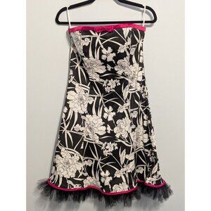 Vintage Jessica McClintock Gunne Sax Y2K black pink floral whimsy formal dress 9